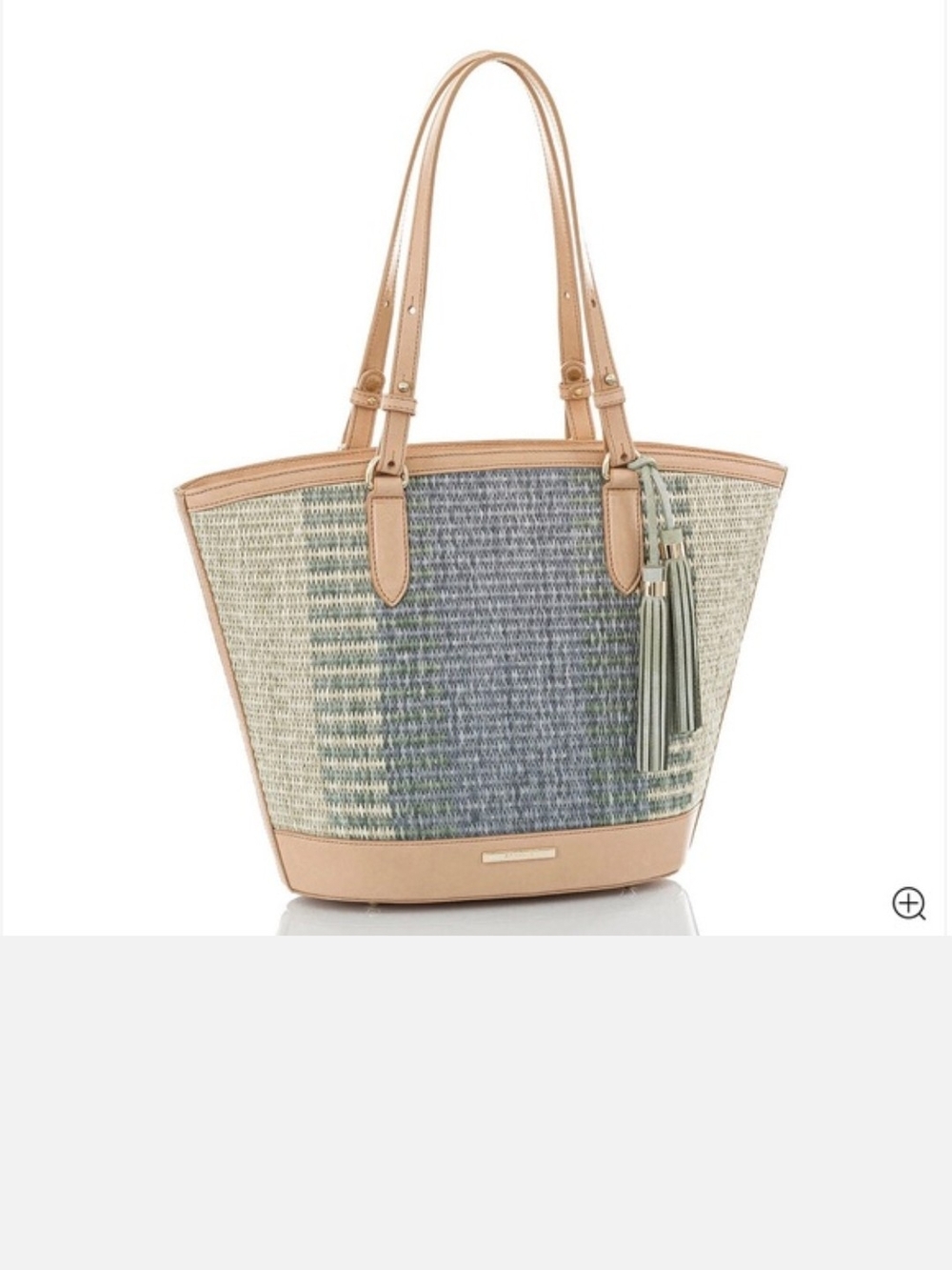 BRAHMIN Woven Tote with Vachetta Leather Trim